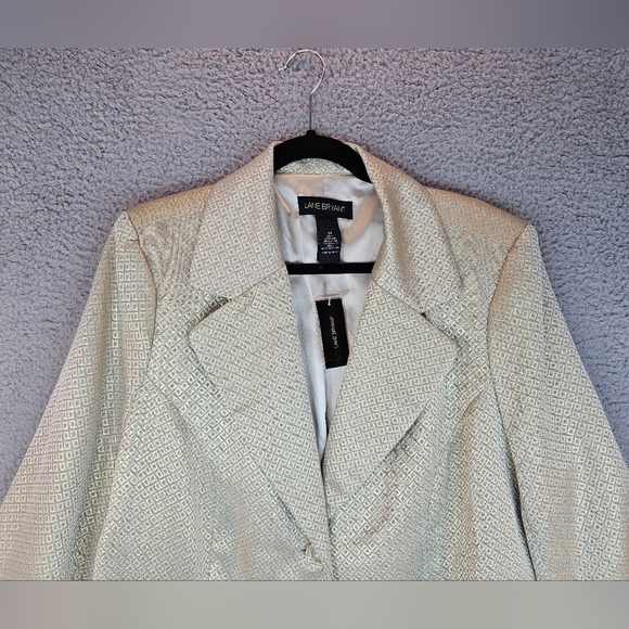 Lane Bryant Womens Evening Cocktail Blazer Sz 22 Gold Metallic Shimmer Chic - Picture 2 of 11